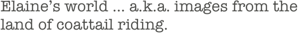 Elaine’s world ... a.k.a. images from the land of coattail riding.